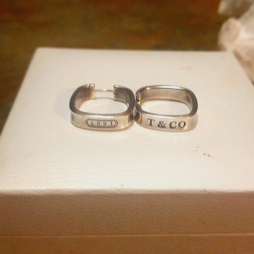 Tiffany and Co Sliver square earrings